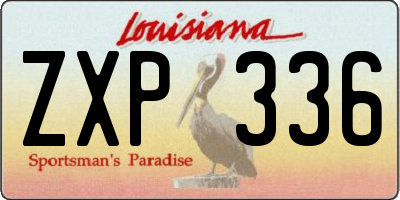 LA license plate ZXP336