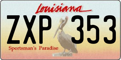 LA license plate ZXP353