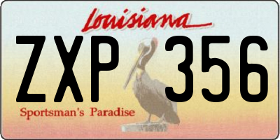 LA license plate ZXP356