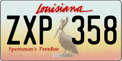 LA license plate ZXP358