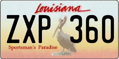 LA license plate ZXP360