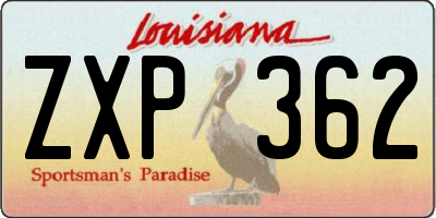 LA license plate ZXP362