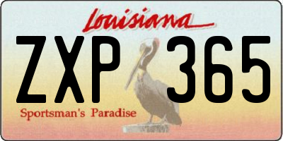 LA license plate ZXP365