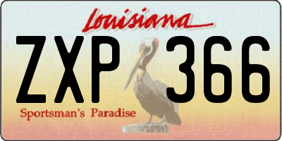 LA license plate ZXP366