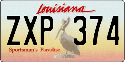 LA license plate ZXP374