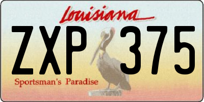 LA license plate ZXP375