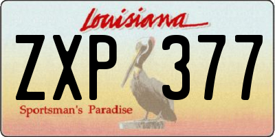 LA license plate ZXP377