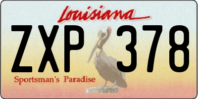 LA license plate ZXP378