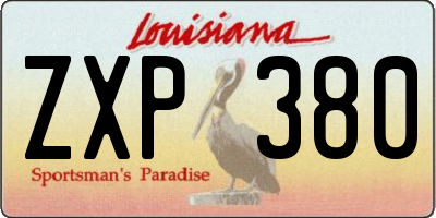 LA license plate ZXP380