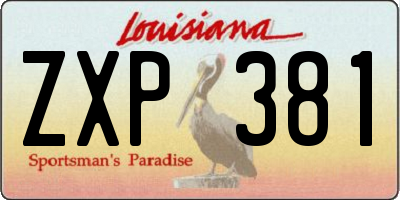 LA license plate ZXP381