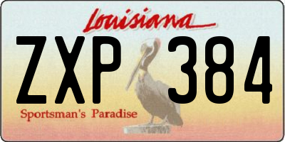 LA license plate ZXP384