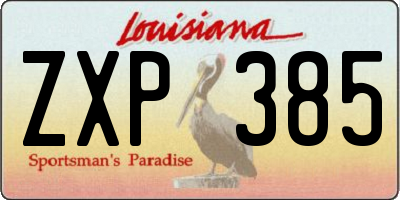 LA license plate ZXP385