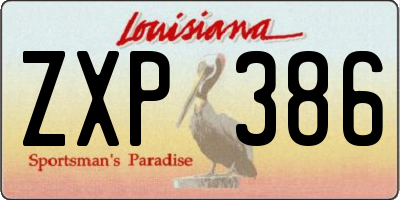 LA license plate ZXP386