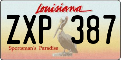 LA license plate ZXP387