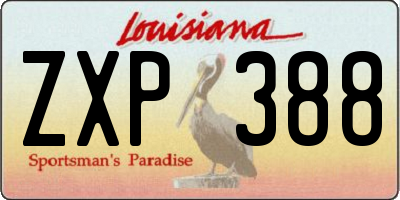 LA license plate ZXP388