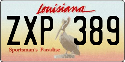 LA license plate ZXP389
