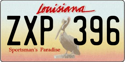 LA license plate ZXP396