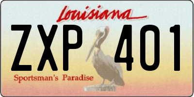 LA license plate ZXP401