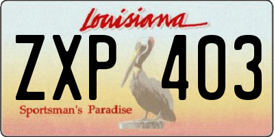 LA license plate ZXP403