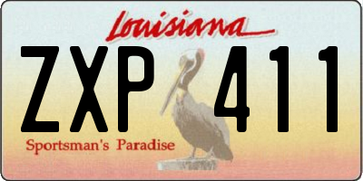 LA license plate ZXP411