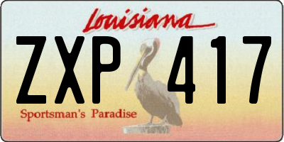 LA license plate ZXP417