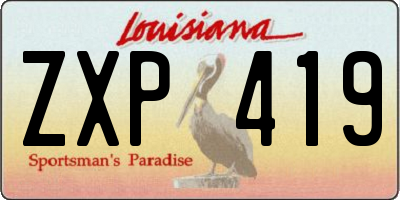 LA license plate ZXP419