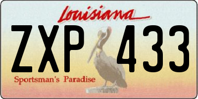 LA license plate ZXP433