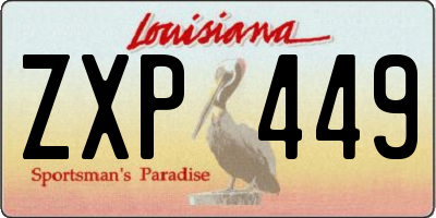 LA license plate ZXP449