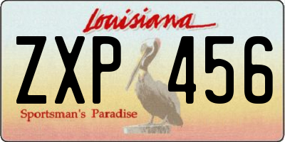 LA license plate ZXP456