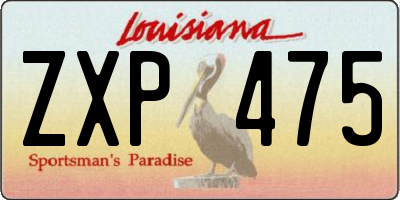 LA license plate ZXP475