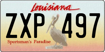 LA license plate ZXP497