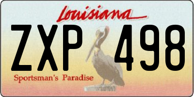 LA license plate ZXP498