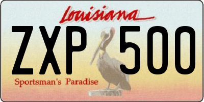 LA license plate ZXP500