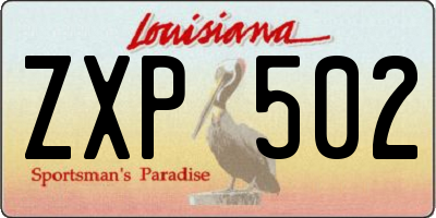 LA license plate ZXP502