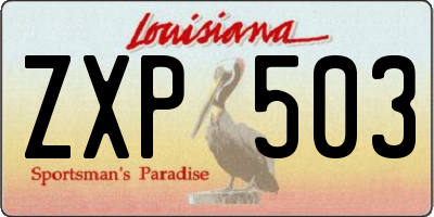 LA license plate ZXP503