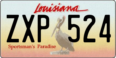 LA license plate ZXP524