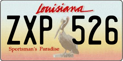 LA license plate ZXP526