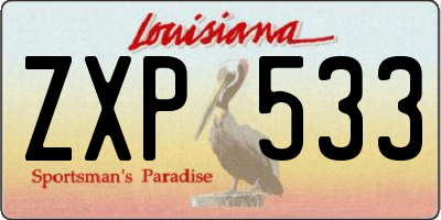 LA license plate ZXP533