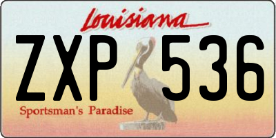 LA license plate ZXP536