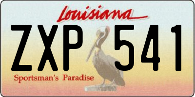 LA license plate ZXP541