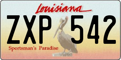 LA license plate ZXP542