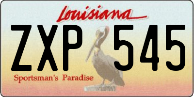 LA license plate ZXP545