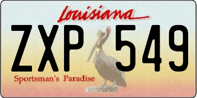 LA license plate ZXP549