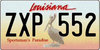 LA license plate ZXP552