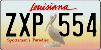 LA license plate ZXP554