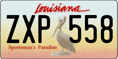 LA license plate ZXP558