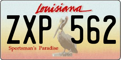 LA license plate ZXP562