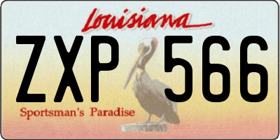 LA license plate ZXP566