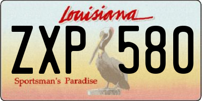 LA license plate ZXP580