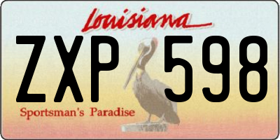 LA license plate ZXP598
